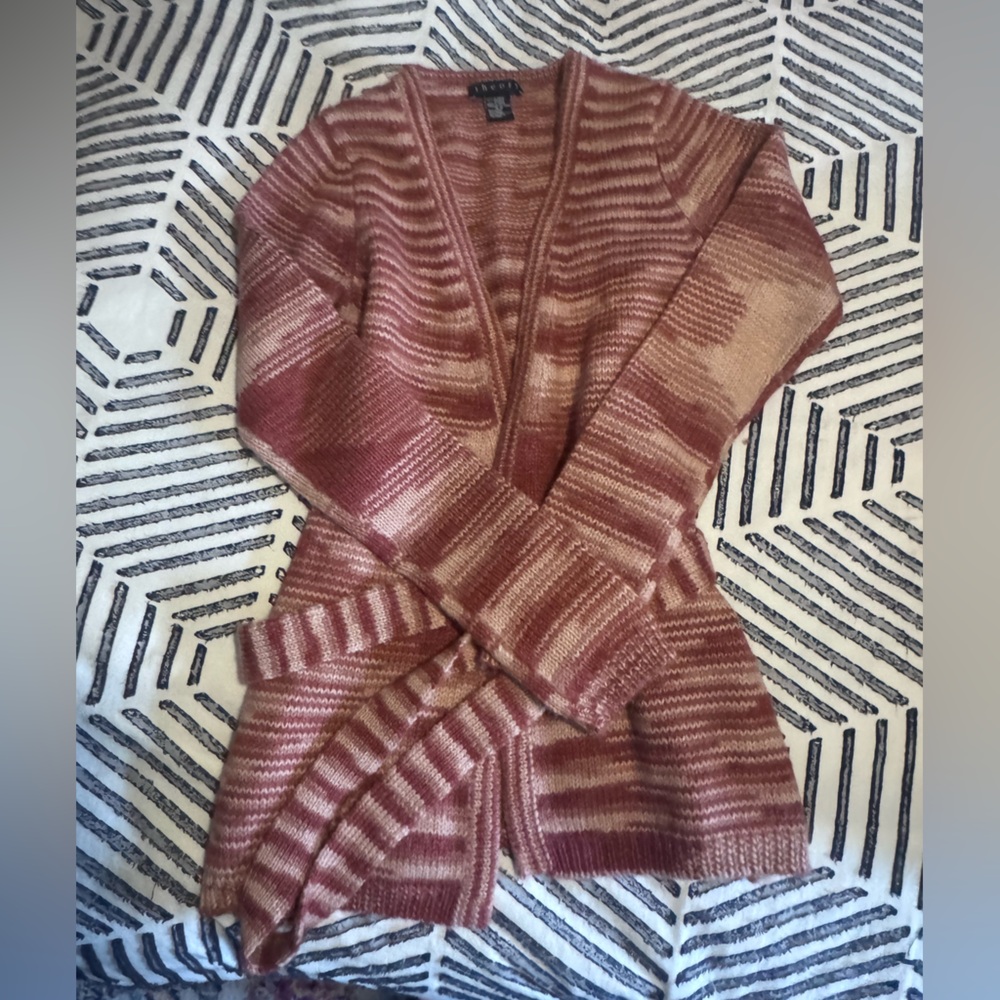Theory Pink and Cream Knit Sweater